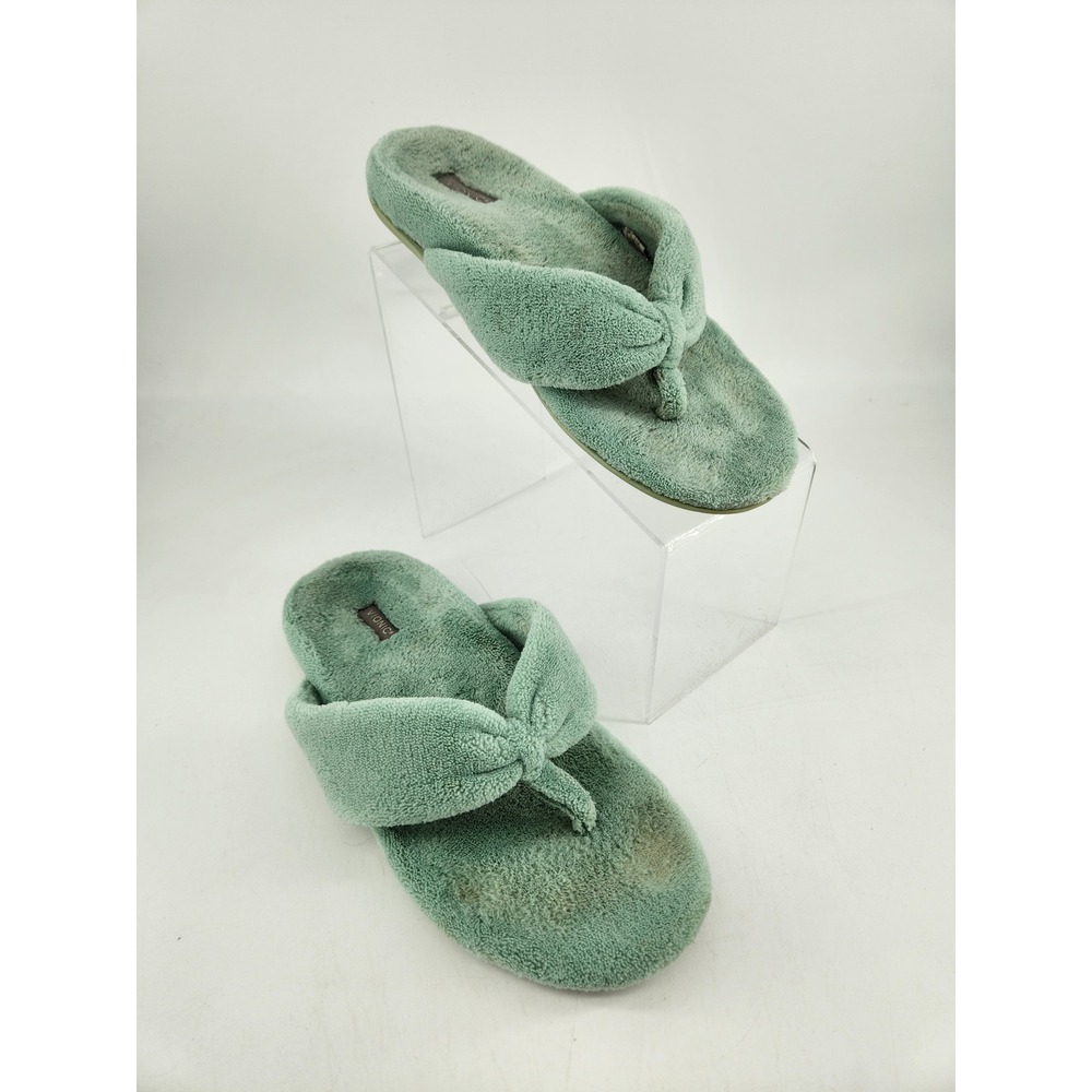 Vionic Lydia Slippers Womens 8 Sage Green Plush Thong Flip Flop Orthopedic